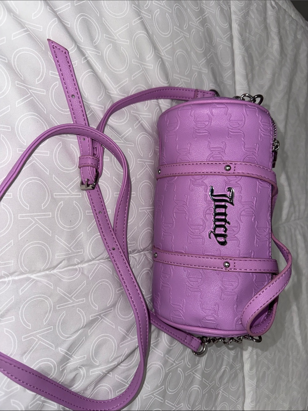 Juicy Couture Lavender Lilac Barrel Crossbody Bag